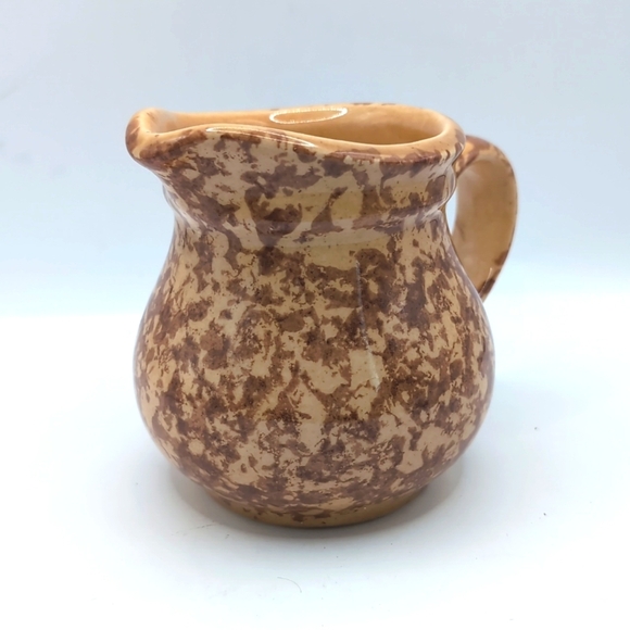 Vintage Pfaltzgraff Pottery Spongeware Gold / Brown Creamer 024 - Picture 3 of 10